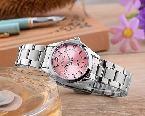 Vista 6 de Relojes analógicos de cuarzo plateado de acero inoxidable para mujer, reloj de vestir impermeable luminoso