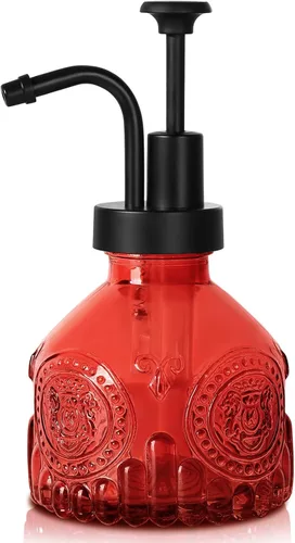 Vista 8 de Dispensador de jabón de vidrio ámbar, dispensador pequeño de jabón de manos para baño, botella de jabón líquido y loción con bomba, dispensador