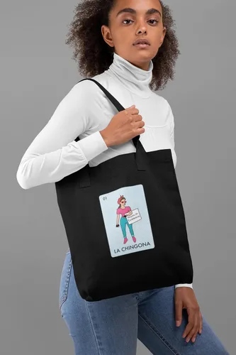 Vista 4 de La Chingona Parody Feminist Latina Canvas Tote Bag