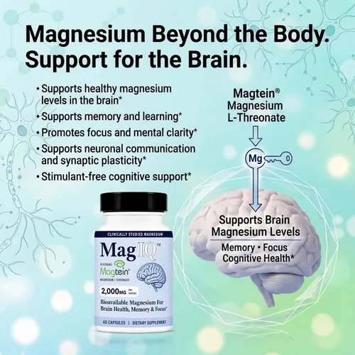 Vista 7 de Utzy Naturals MagIQ Apoyo cognitivo, calma y sueño 60 cápsulas