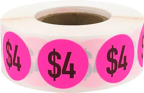 Vista 4 de $7 Precio Pegatinas Amarillo fluorescente Puntos circulares redondos de 0.75 pulgadas 500 pegatinas adhesivas totales