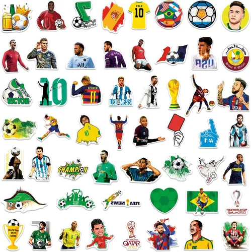 Vista 2 de 150 calcomanías de fútbol para la Copa del Mundo, fútbol, fútbol, deportes, vinilo impermeable, calcomanías de graffiti, regalos de fútbol