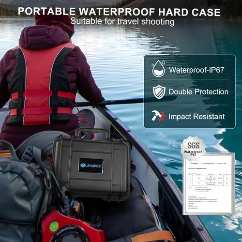 Vista 5 de Lekufee - Carcasa rígida compacta y portátil, resistente al agua, compatible con accesorios para Dron DJI Mini 2 y Mavic Mini 2.