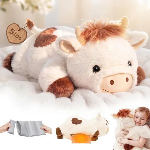 Vista 11 de Mewaii Peluches con peso de conejo, calentable, refrigerable, 2-5 libras Blanco crema