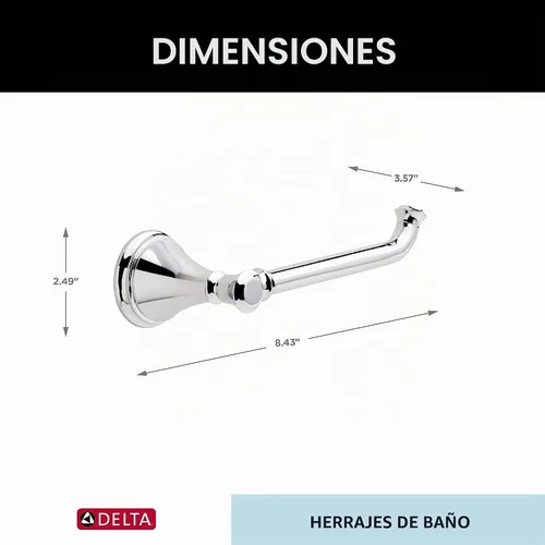 Vista 5 de Delta 79750 Cassidy soporte de papel higiénico, 79750 Cromo pulido