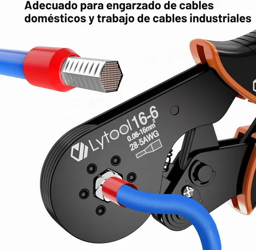 Vista 7 de Lytool Kit de herramientas de prensado de virola, alicates de alambre de doble y una línea, crimpadora de virola hexagonal y kit de conector de 1200