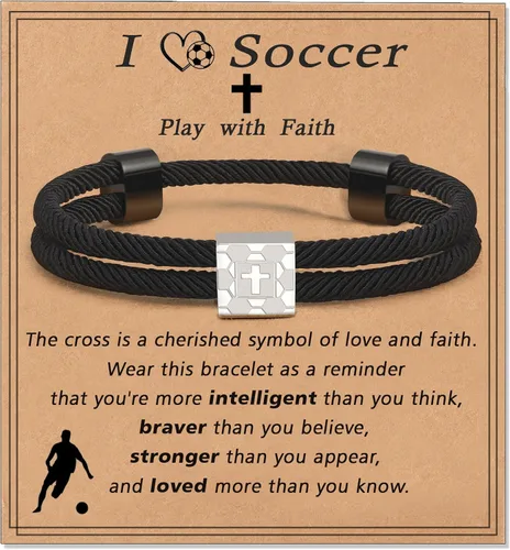 Vista 7 de Pulsera cruz de béisbol/fútbol/baloncesto/fútbol americano de Lydow para graduación, para niños, hombres, hijos, jugadores, equipo, amantes, nietos