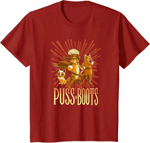 Vista 47 de DreamWorks Puss in Boots: The Last Wish Cat Trio Poster - Camiseta pequeña Negro