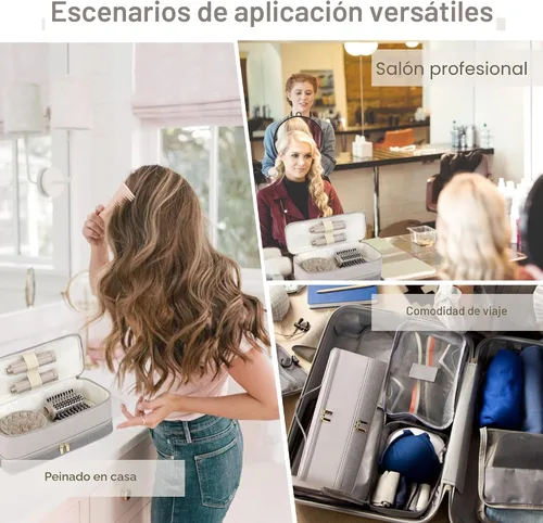Vista 7 de BAGCRAZY - Funda de viaje para Shark FlexStyle y Dyson Airwrap, gris y beige Gris y Beige 2
