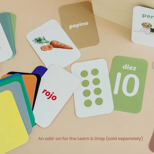 Vista 4 de Tarjetas didácticas para aprender y soltar en español Tarjetas flash en español para niños y niños pequeños Aprende colores, formas, números