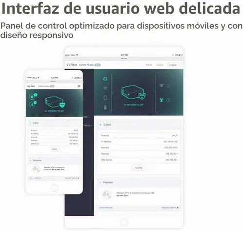 Vista 6 de GL.iNet GL-MT300N-V2 (Mango) Mini Router WiFi VPN de bolsillo inalámbrico portátil - 2 puertos Ethernet USB 2.0 OpenWrt OpenVPN/Wireguard