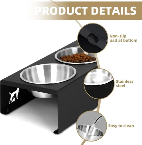 Vista 12 de Cuencos elevados para gatos con base antideslizante, platos elevados para gatos con soporte integrado inclinado a 15° antivómito, incluye 3 cuencos