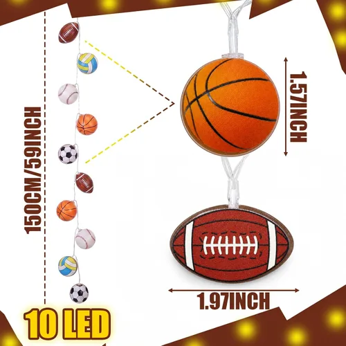 Vista 3 de Bencailor Tira de luces deportivas de 5 pies para decoración de fiestas