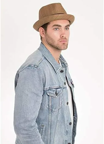 Vista 2 de Peter Grimm Depp - Fedora de paja natural para hombre