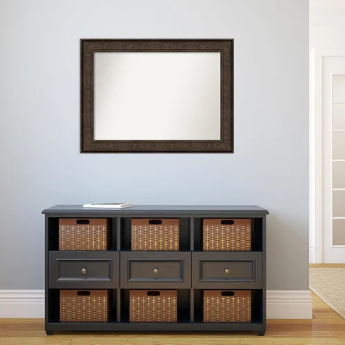 Vista 647 de Amanti Art Espejo de pared personalizado no biselado (25 x 25 pulgadas), marco de bronce acentuado, varios tamaños personalizados, espejo de baño