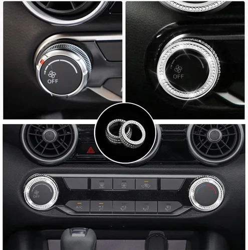 Vista 3 de CONGCONG para Nissan Sentra Bling Botón de Control de Clima AC Cristal Accesorio Tapa de Perilla Interior Compatible para Nissan Sentra 2020-2022