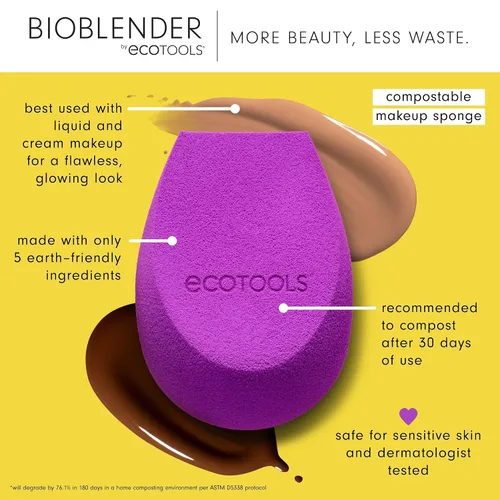 Vista 2 de EcoTools Bioblender - Esponja de maquillaje Duo, licuadora de maquillaje, 2