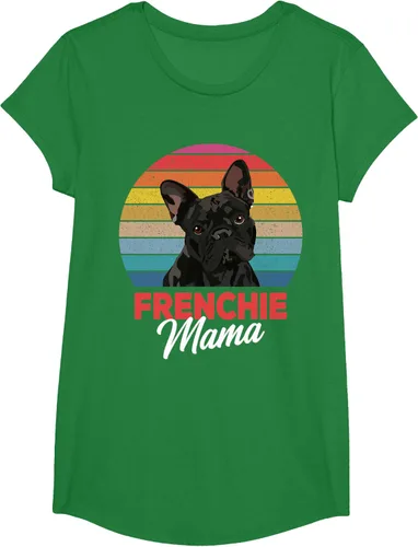 Vista 52 de Frenchie Mama - Camiseta divertida de regalo para niñas y perros Bulldog Francés, Negro, S