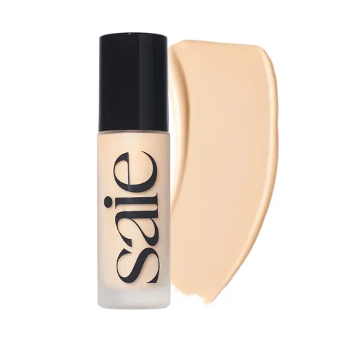 Vista 19 de Saie Glowy Super Skin Tint Base Líquida - Base Sin Peso + Luminosa con Cobertura Media Ligera - Maquillaje Facial Hidratante + Suero para el Cuidado