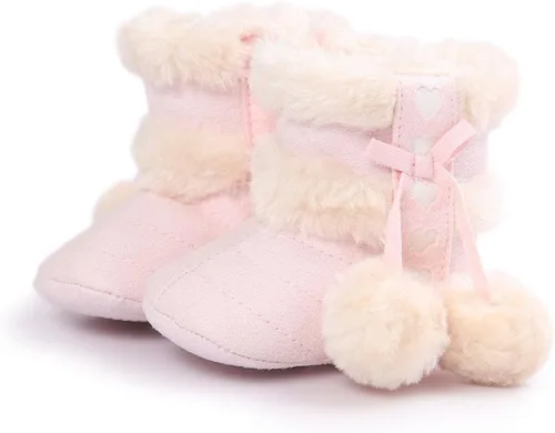 Vista 4 de Botas Estamico de invierno con lazo de nieve de felpa para niña