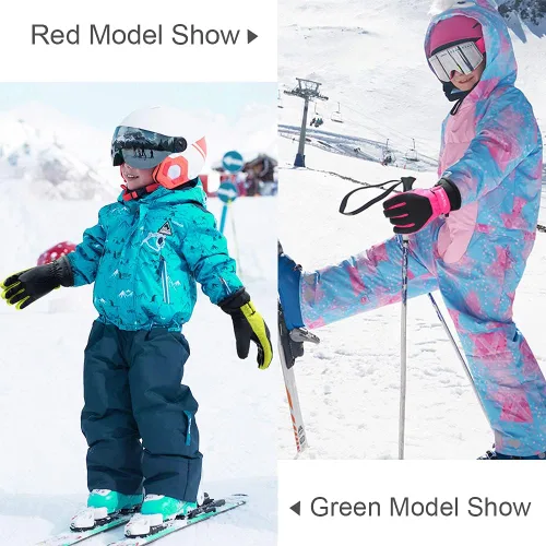 Vista 7 de ThxToms Guantes de invierno para niños, impermeables, guantes de nieve para niños y niñas, clima frío, deportes al aire libre, snowboard, bicicleta