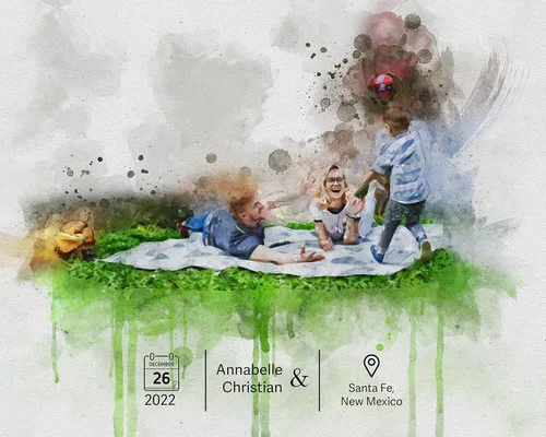 Vista 4 de Awesometik Nuestro lugar especial Ilustración de acuarela personalizada donde nos conocimos ubicación Diseño de acuarela Recuerdo festivo favorito
