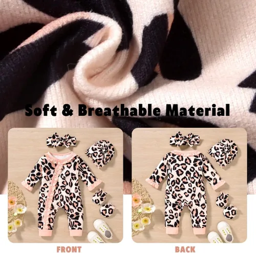 Vista 5 de Aalizzwell Mameluco para bebé niña, ropa de otoño e invierno con accesorios