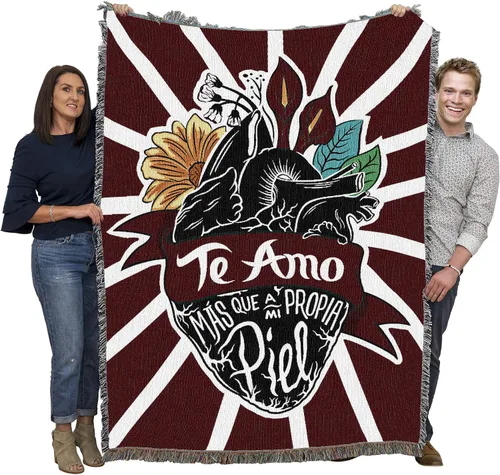 Vista 10 de Pure Country Weavers Frida Kahlo - Manta de mujer hermosa – Tapiz de regalo tejido de algodón – Fabricado en los Estados Unidos (72 x 54 pulgadas)