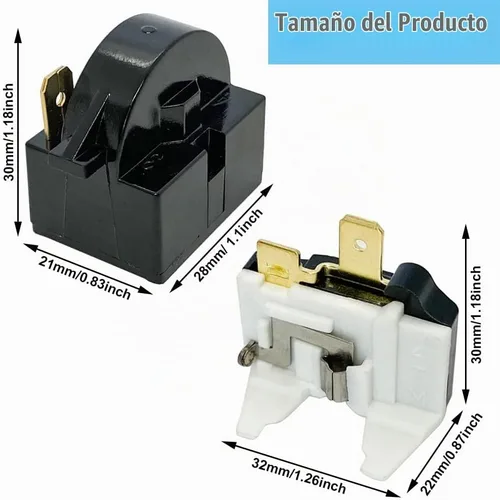 Vista 2 de QP2-4.7/4R7 Relé de inicio PTC del arrancador del refrigerador de 1 Pin