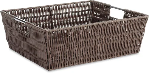 Vista 6 de Whitmor 6500-2712-BLK Rattique Canasta Negra Pequeña para Estante
