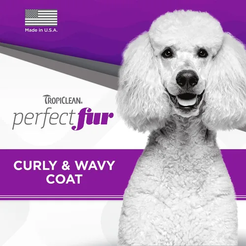 Vista 3 de TropiClean Champú Natural Desenredante Perfect Fur para Perros con Pelo Rizado y Ondulado como Doodles, Poodles y Otras Razas, Champú Hidratante