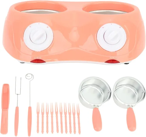 Vista 2 de Olla para fundir chocolate, mini kit de olla eléctrica para fondue con doble olla de fusión, máquina de templado de chocolate con queso