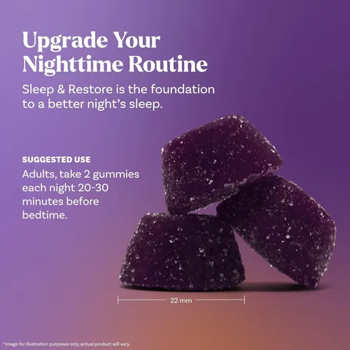 Vista 8 de Natrol Sleep & Restore - Gomitas de mezcla de glicinato de magnesio, magnesio para ayudar al sueño para adultos, sin melatonina, sabor a cereza