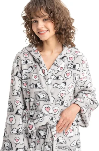 Vista 6 de Berkshire Blanket Peanuts® Snoopy VelvetLoft® - Batas suaves y ligeras para mujer, bata corta con capucha con bolsillos, regalos para mujer Peanuts