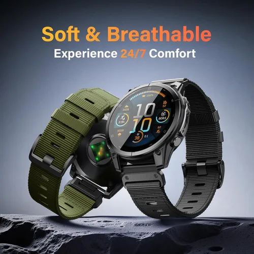 Vista 2 de Compatible con Garmin Fenix 7X/ 6X/ 5X/ 8/8 Pro 51mm/5X Plus/6X Pro/7X pro, Correa de reloj de nylon Quickfit de 26 mm para Tactix 7/Descent Verde