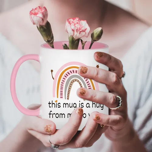 Vista 3 de Cabtnca Taza de abrazo de amistad – This Mug Is A Hug From Me To You – Regalo inspirador de aliento para mujeres, mejor amiga, mamá, compañera