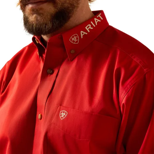 Vista 93 de Ariat Camisa de sarga con logotipo del equipo para hombre