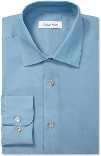 Vista 7 de Calvin Klein Camisa de vestir para hombre Slim Fit Herringbone Stretch gris topo
