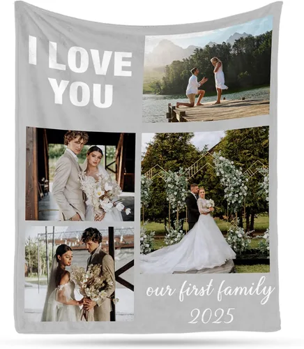 Vista 21 de Envío al día siguiente, manta musical personalizada con foto - impresa en EE. UU., mantas personalizadas con foto para adultos y niños, regalos