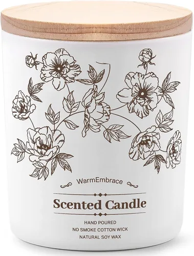 Vista 10 de Vela perfumada de lujo para mujeres y hombres, vela de cera de soja de coco y vainilla, vela en tarro de 8 onzas para el hogar, perfumada, 60 horas