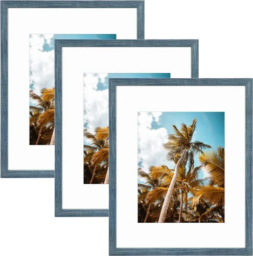 Vista 116 de Frametory, Marco de fotos de 11 x 14 pulgadas con paspartú para fotos de 8 x 10 pulgadas, moldeado ancho de vidrio de alta definición, accesorios