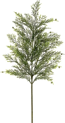 Vista 6 de Vickerman Spray de cedro artificial de 18 pulgadas. Añade textura y carácter a cualquier arreglo con este hermoso spray de cedro. Incluye 6