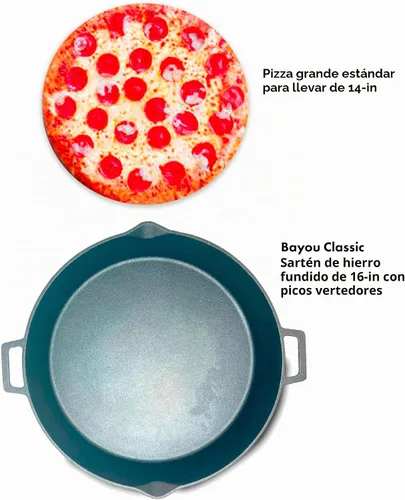 Vista 6 de Bayou Classic, sartén de hierro fundido, 16 pulgadas