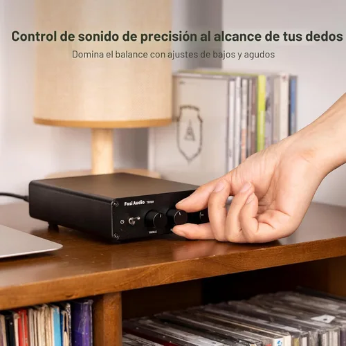 Vista 5 de Fosi Audio TB10D Amplificador Estéreo de 2 Canales, Clase D Mini Amplificadores de Potencia Integrados 600W para Altavoces Pasivos/Bass Shaker