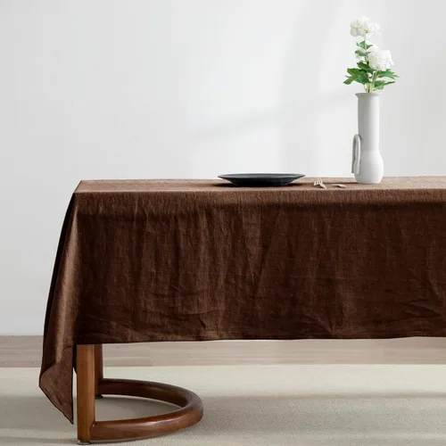 Vista 12 de EVERLY 100% Pure Linen Rectangle Tablecloths 60x84Inches for Dining,Buffet Parties,Picnic,Events,Weddings and Restaurants,Decorative Black