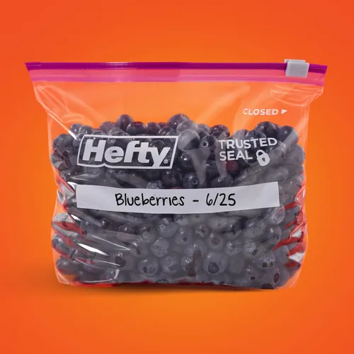 Vista 6 de Hefty Bolsas de almacenamiento deslizantes, tamaño de cuarto de galón, 20