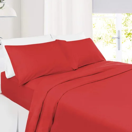 Vista 7 de Juego de sábanas 100% algodón de 800 hilos suaves de 4 piezas, sábanas transpirables para cama de tamaño Queen, se adapta a colchones de hasta 24