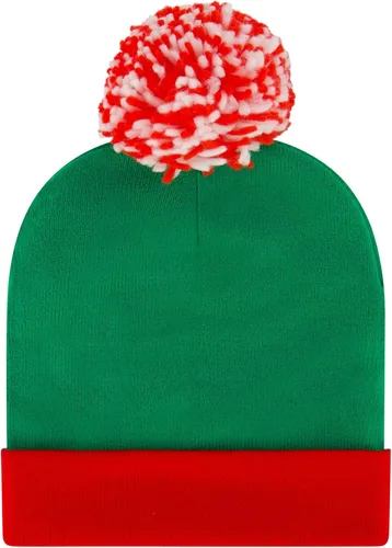 Vista 2 de Peanuts Beanie Hat, Snoopy y Woodstock - Suéter de punto de invierno con pompón y puño, color verde, talla única, Verde