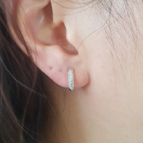 Vista 6 de Dazzlingrock Collection Pendientes de aro de oro blanco de 10 quilates de 0,30 quilates de oro blanco