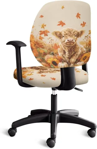 Vista 2 de Autumn Cow Office Chair Cover for Armrest Chairs